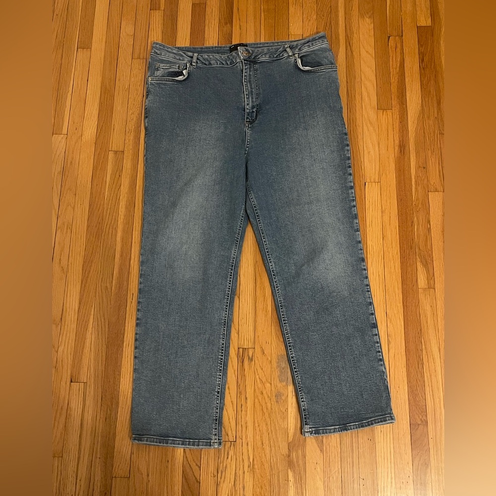 ASOS midwash cigarette jeans